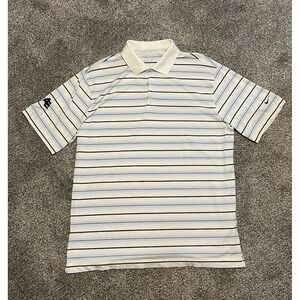 Nike Golf Polo Mens Performance Stripes White Short Sleeve Athletic XL